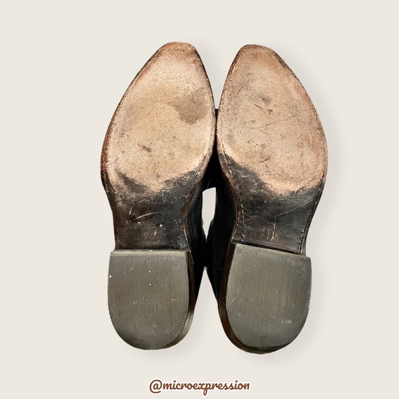 $358 Frye Billy Pull On Black Real Leather Southern Comfy Cute Cowboy Ankle Boot - Picture 15 of 16